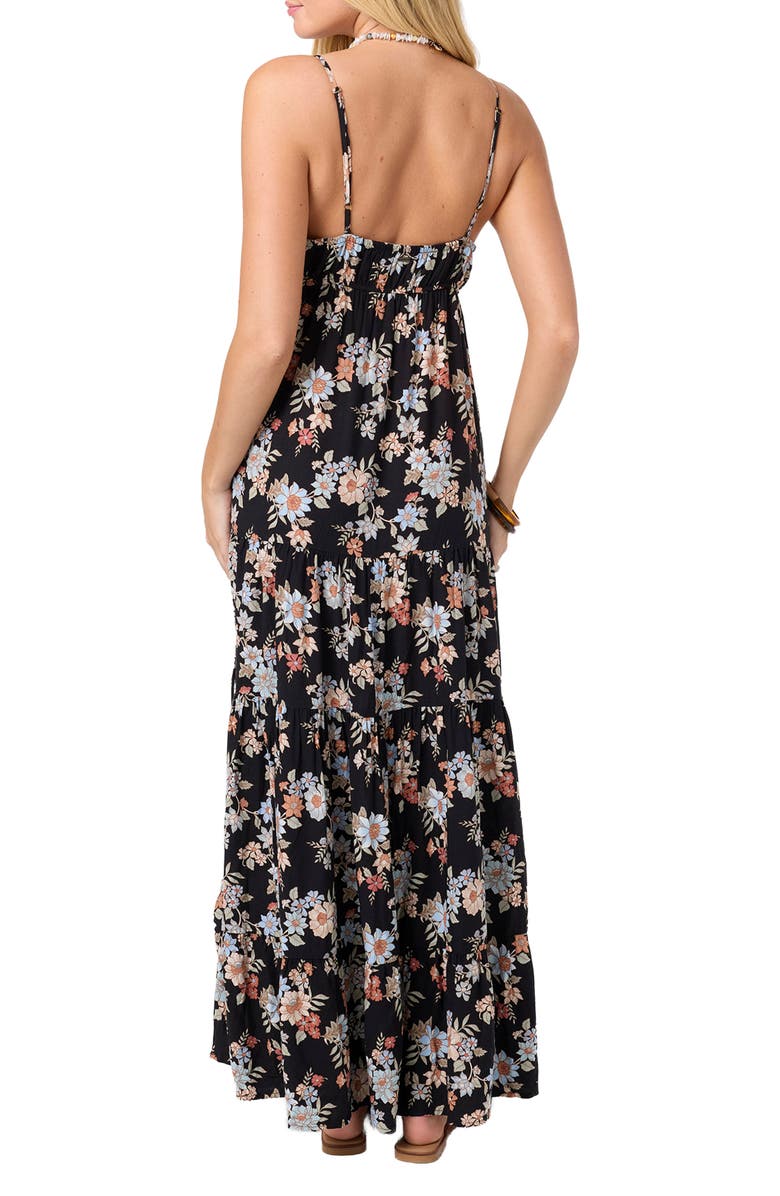 O'Neill Lillie Floral Maxi Dress, Alternate, color, Black