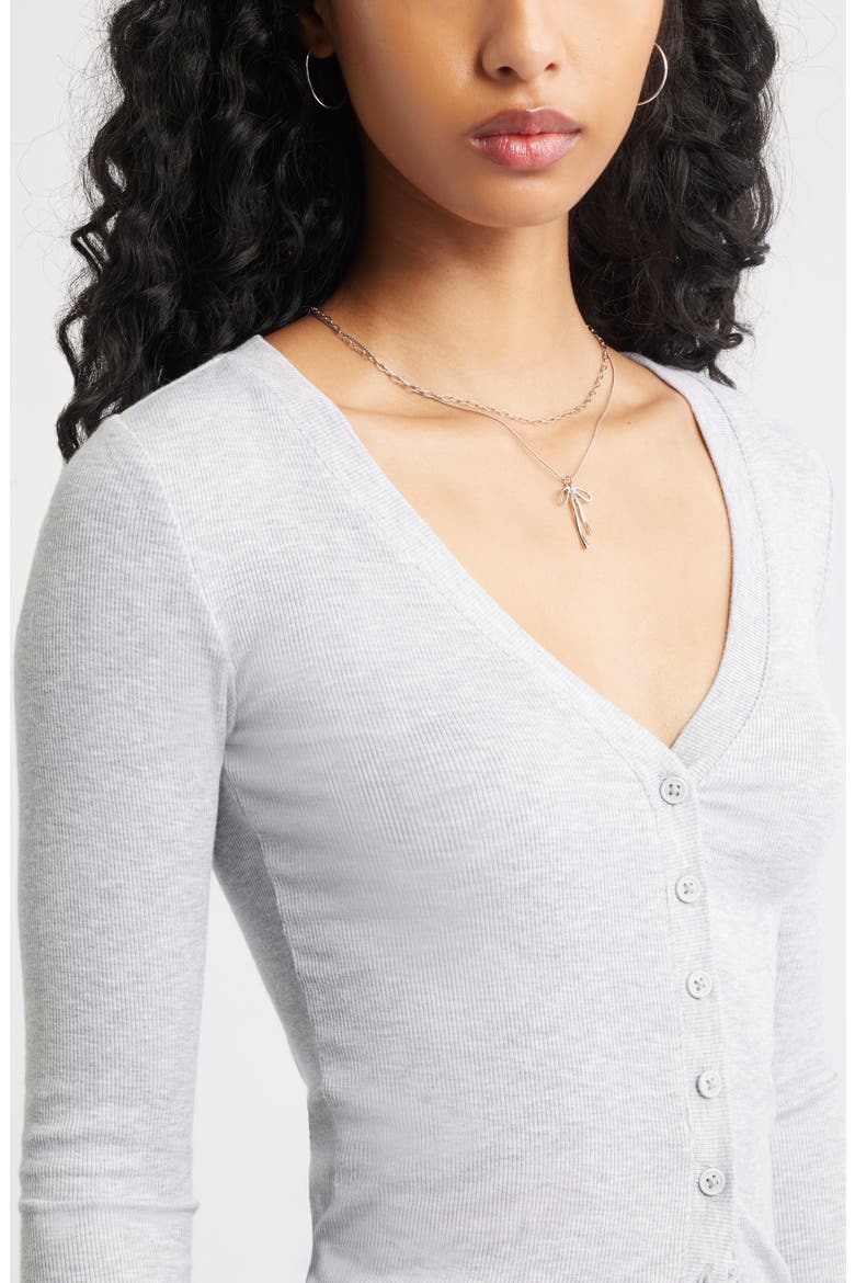 Rib Cardigan, Alternate, color, GREY SOFT HEATHER