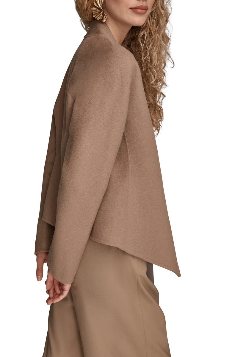 Donna Karan New York Asymmetric Wool Blend Jacket, Alternate, color, Chocolate