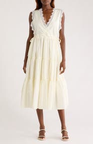 MELLODAY Lace Detail Tiered Dress