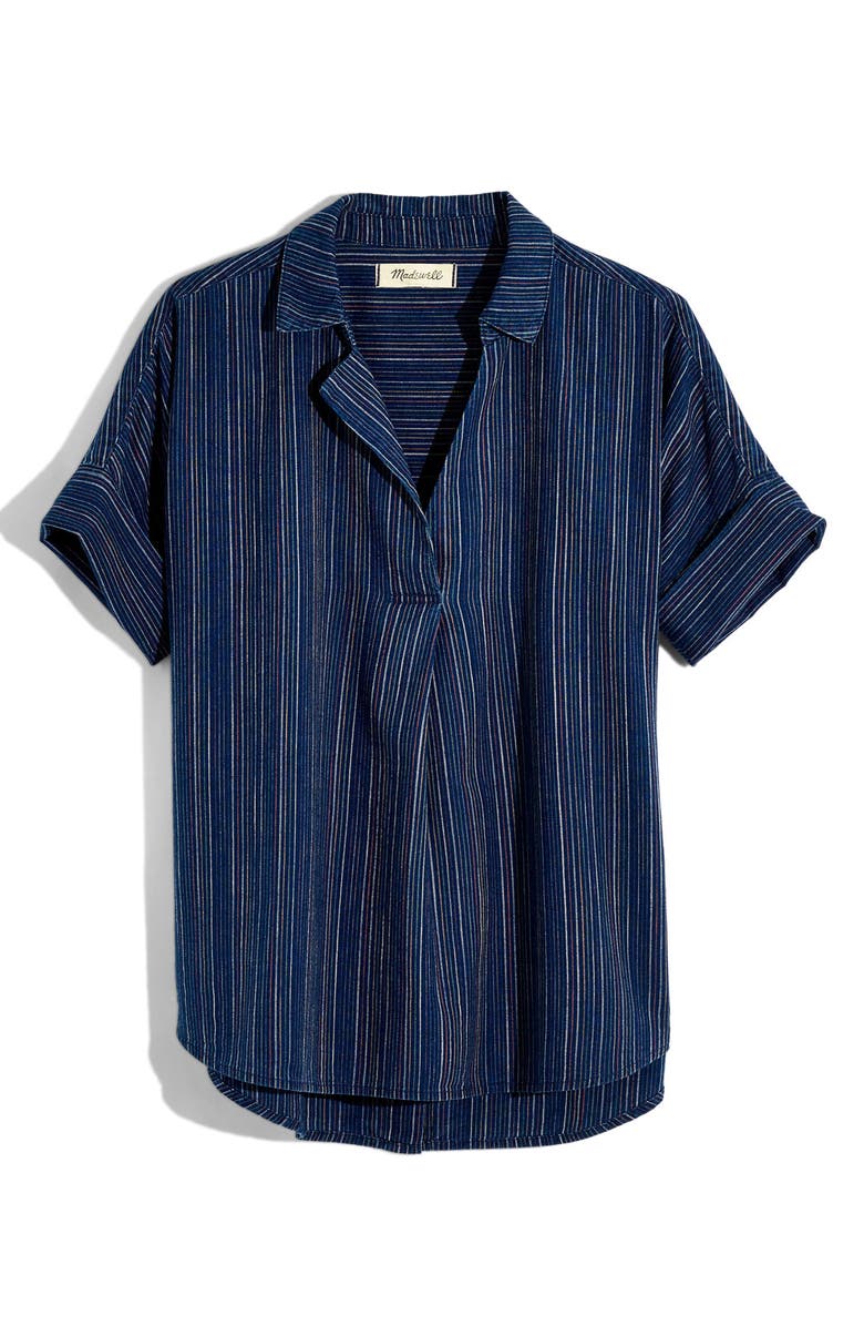 Madewell Courier Button Back Shirt in Cecile Stripe, Alternate, color, 
