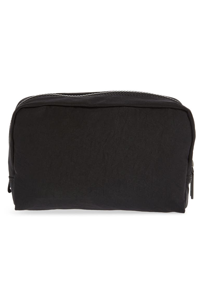 Nylon Cosmetics Pouch, Alternate, color, BLACK