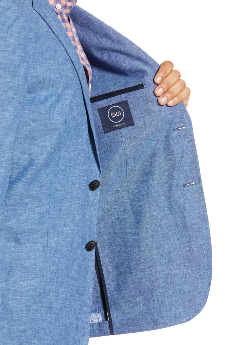 1901 Extra Trim Fit Chambray Sport Coat, Alternate, color,