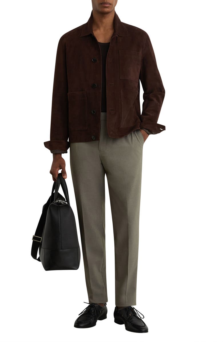 Reiss Found Slim Fit Pants, Alternate, color, Dark Sage Green