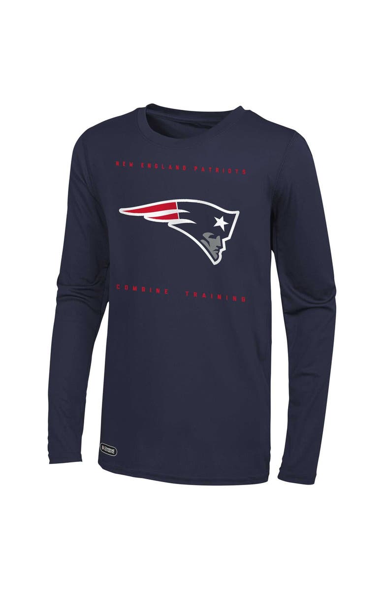Outerstuff Men's Navy New England Patriots Side Drill Long Sleeve T-Shirt, Alternate, color, Navy