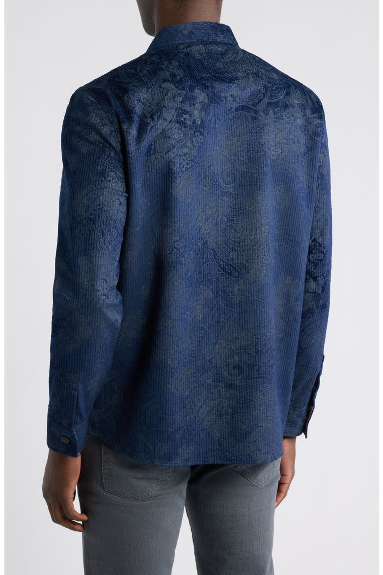 Cutler Paisley Stretch Cotton Corduroy Button-Up Shirt, Alternate, color, NAVY PAISLEY