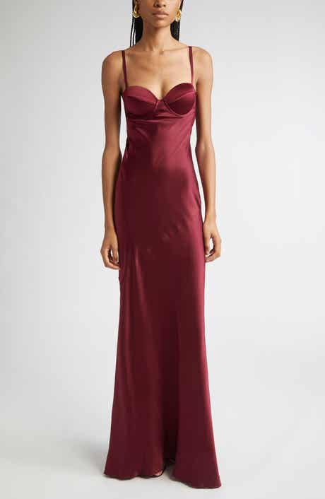L'AGENCE Sayla Underwire Bias Cut Silk Mermaid Gown