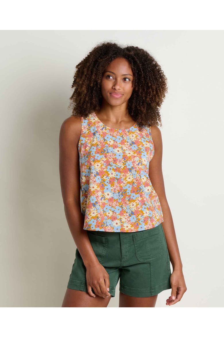 Sunkissed Button Back Tank, Main, color, Sunset Print