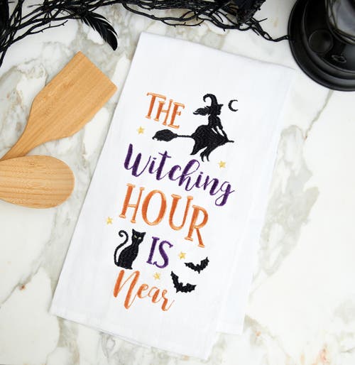 C & F Home C&f Home The Witching Hour Halloween Cotton Embroidered Flour Sack Kitchen Towel In White