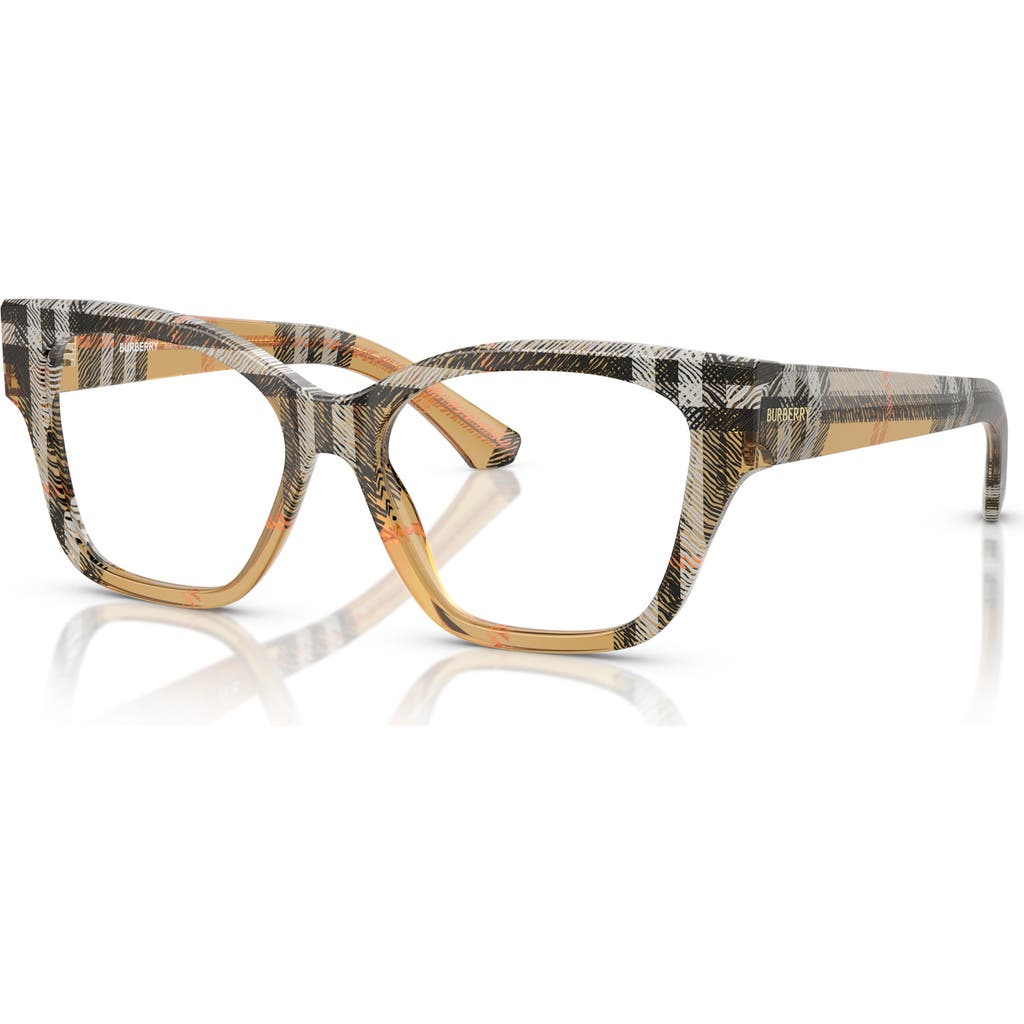 Burberry 52mm Cat Eye Optical Glasses In Brown