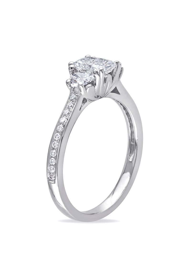 Diamond Radiant 3-Stone Engagement Ring 14k, Alternate, color, 14k White Gold