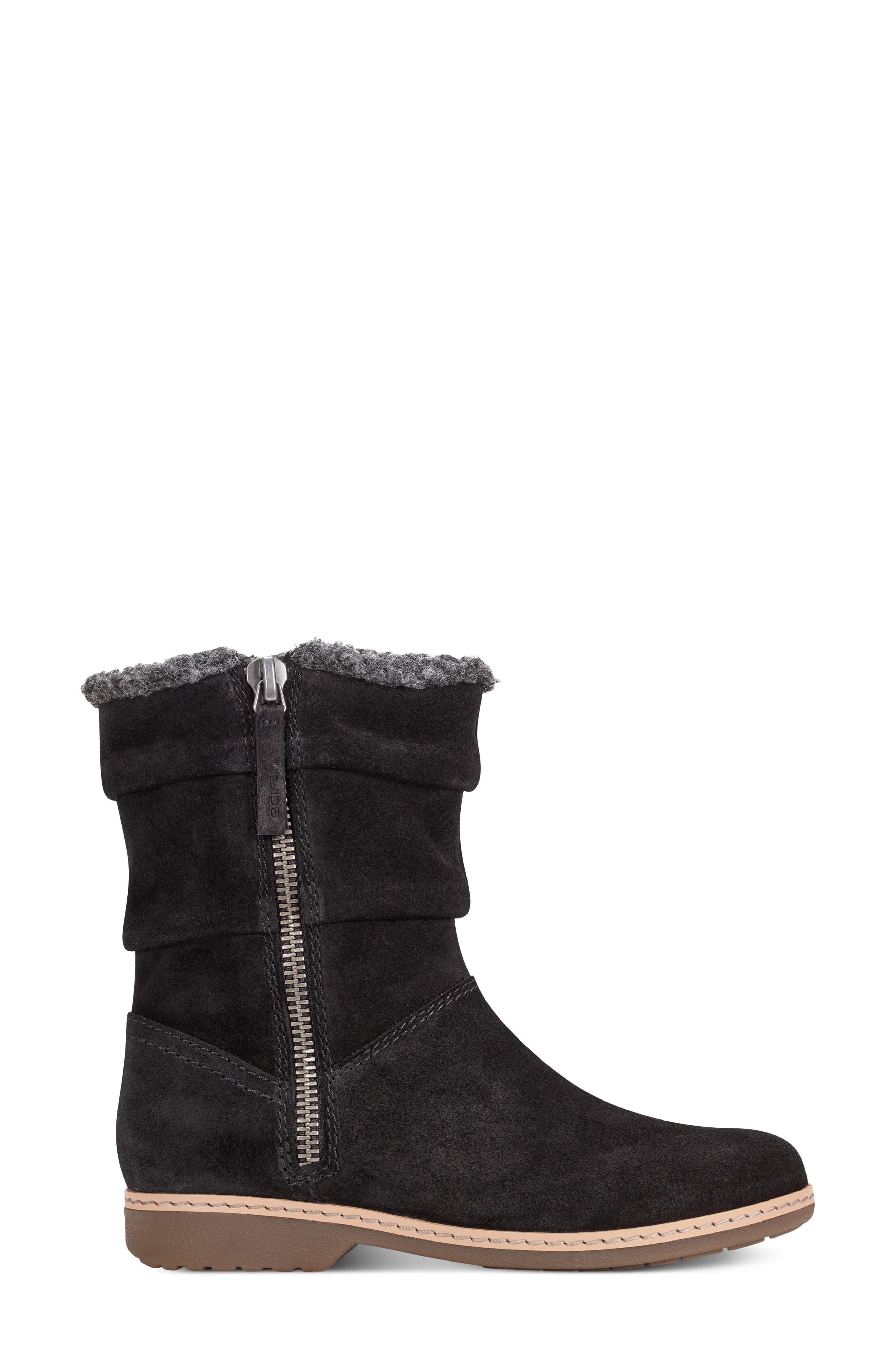 Earth<sup
®</sup
 Hyland Faux Fur Trim Zip Boot, Alternate, color, Black