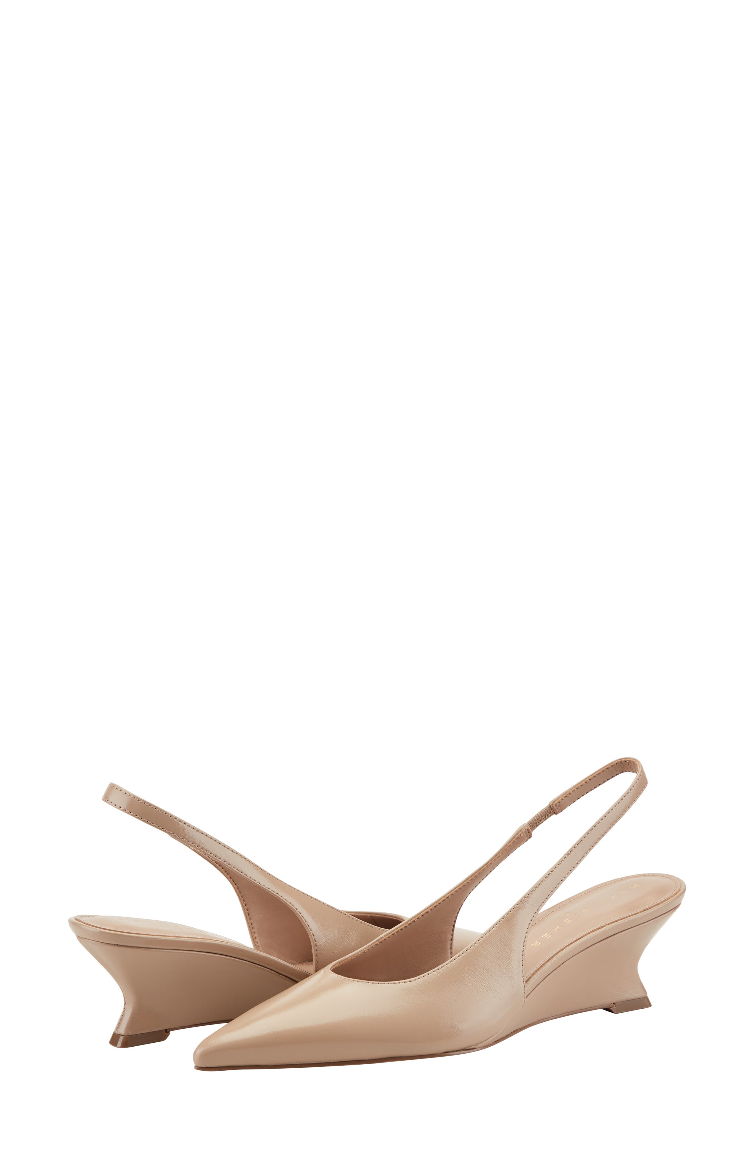 Taten Slingback Pointed Toe Wedge Pump, Alternate, color, MEDIUM NATURAL