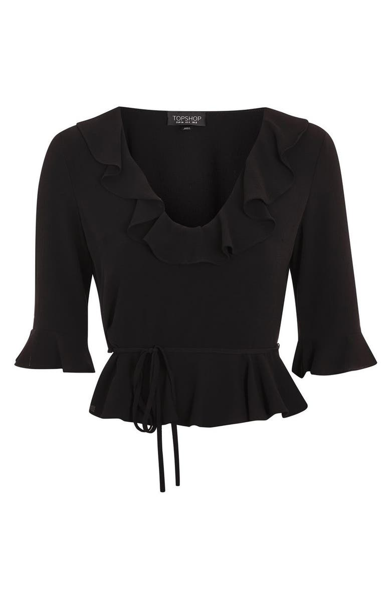 Topshop Phoebe Frilly Blouse, Alternate, color, 