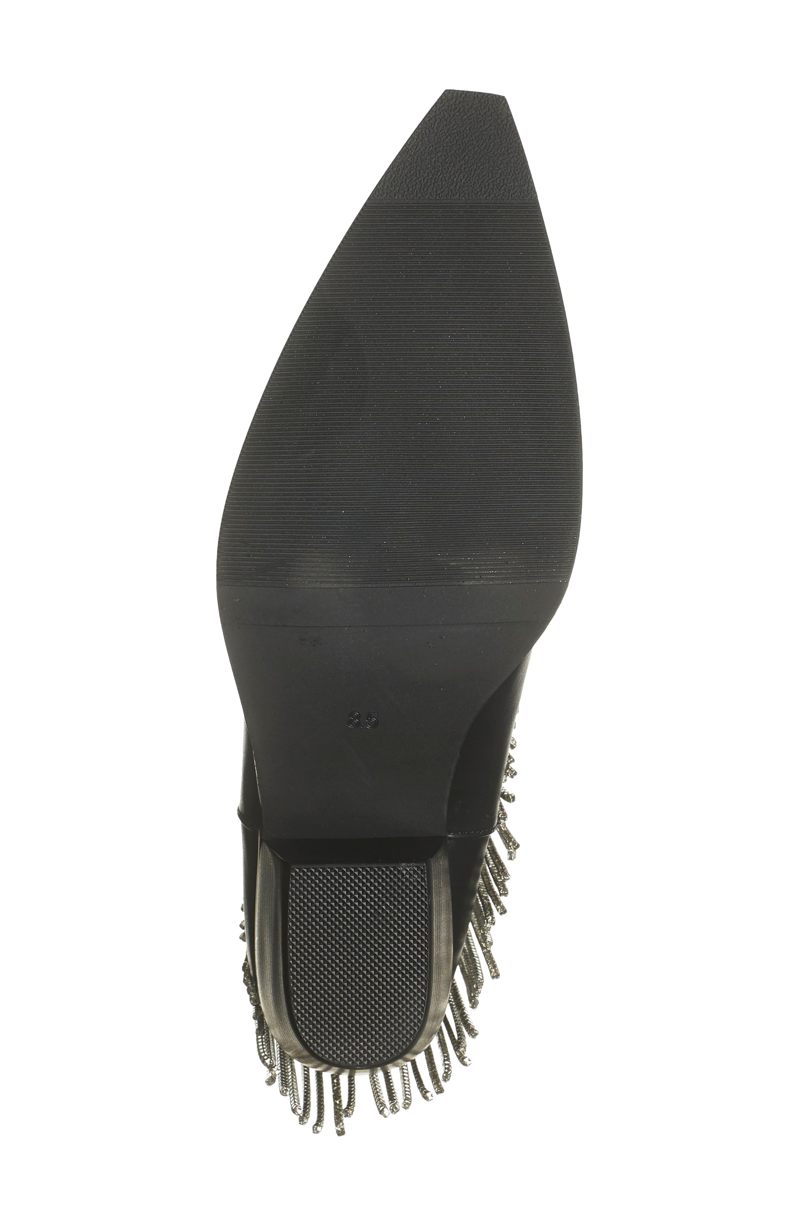 AZALEA WANG Alexandrite Crystal Fringe Western Boot, Alternate, color, Black
