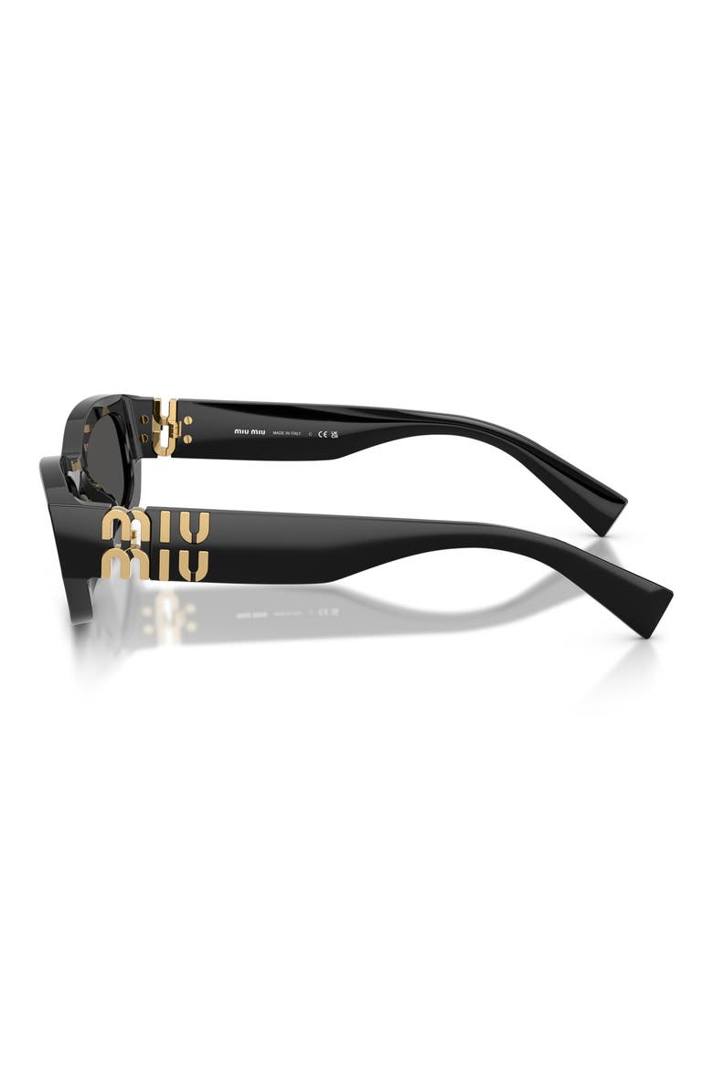 53mm Irregular Sunglasses, Alternate, color, BLACK / DARK GREY