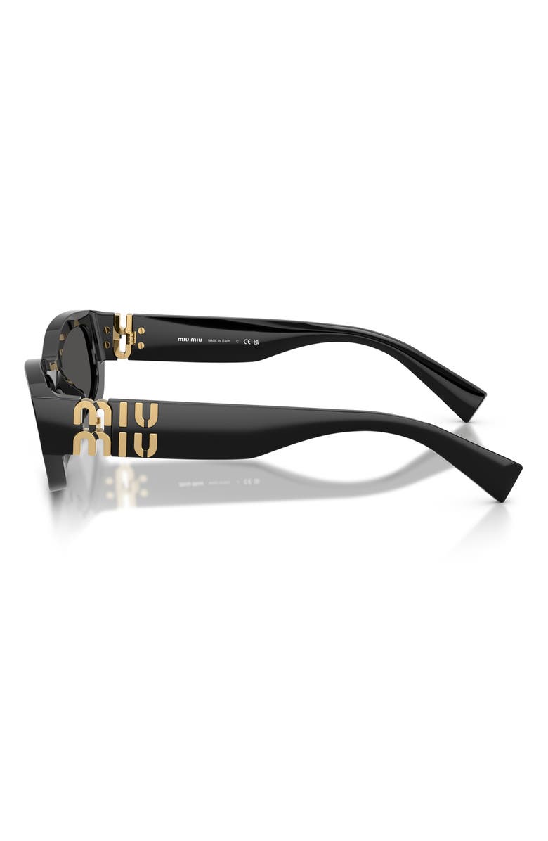 Miu Miu 53mm Irregular Sunglasses, Alternate, color, Black / Dark Grey