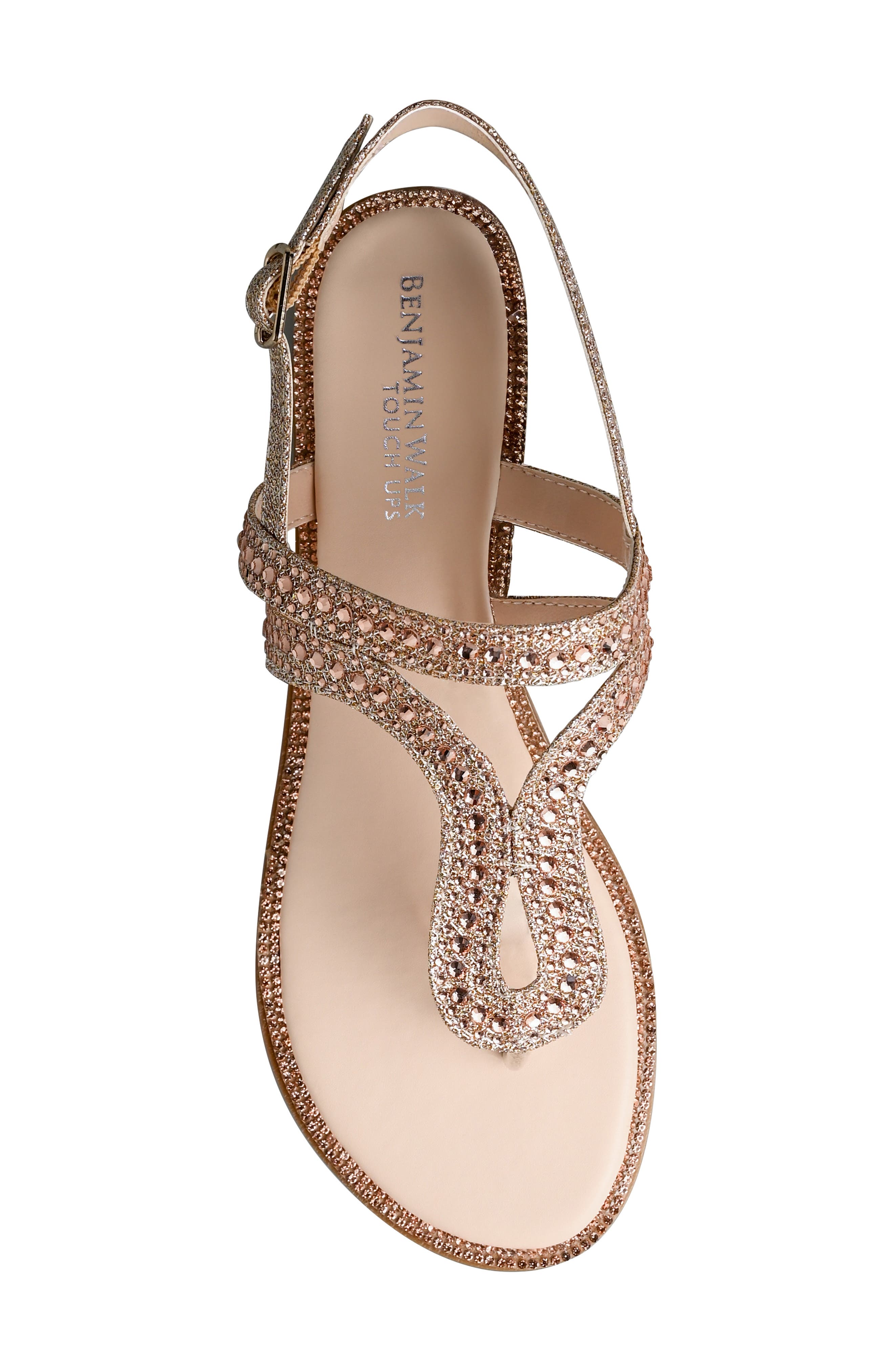 Jeweled Flat Thong Sandal, Alternate, color, CHAMPAGNE
