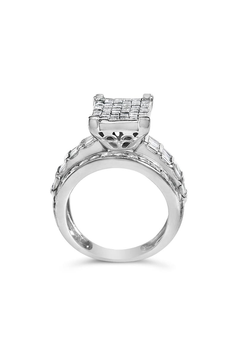 Haus of Brilliance 14K Gold 2.0 Cttw Mixed-Cut Diamond Composite Cluster Ring, Alternate, color, White Gold