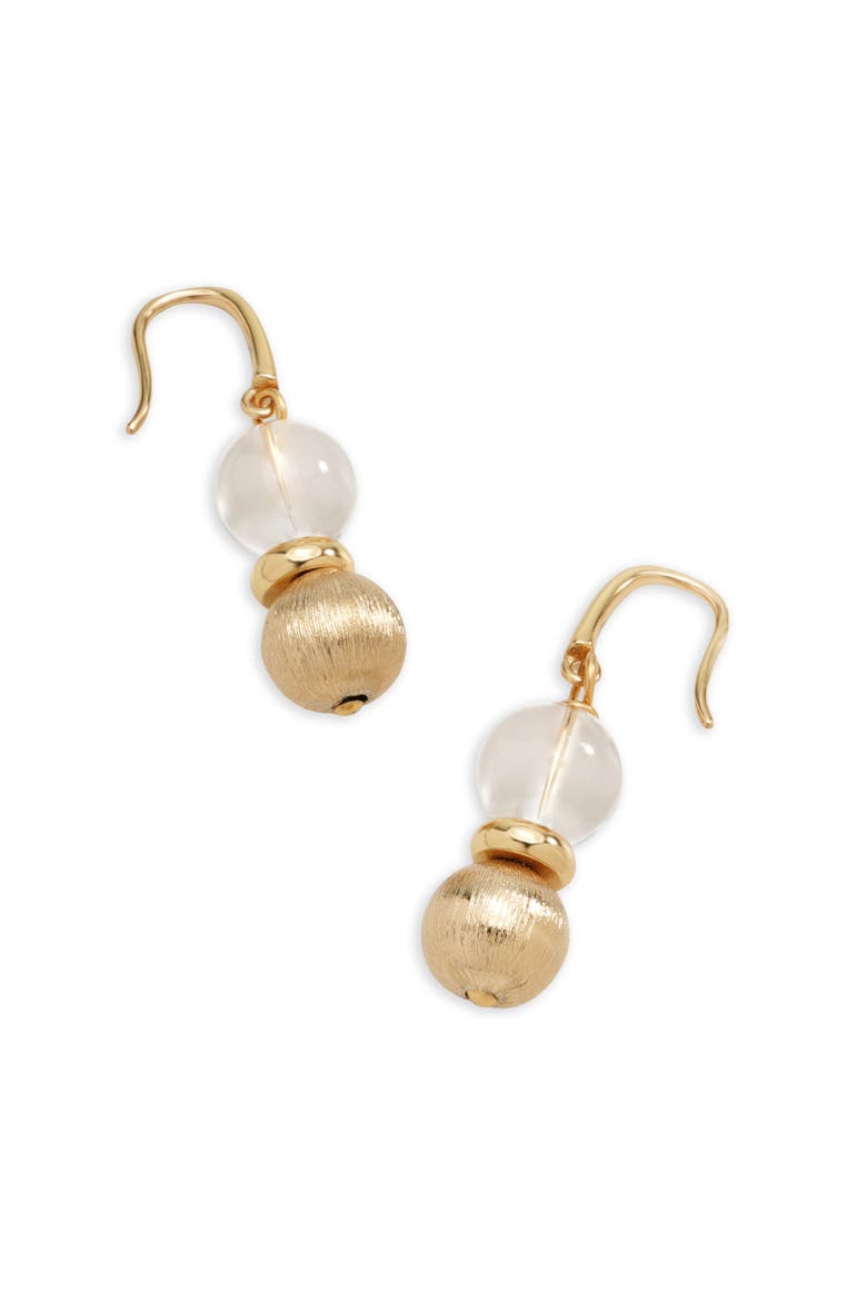 Eden Seed Dew Earrings, Alternate, color, Gold & Crystal Clear