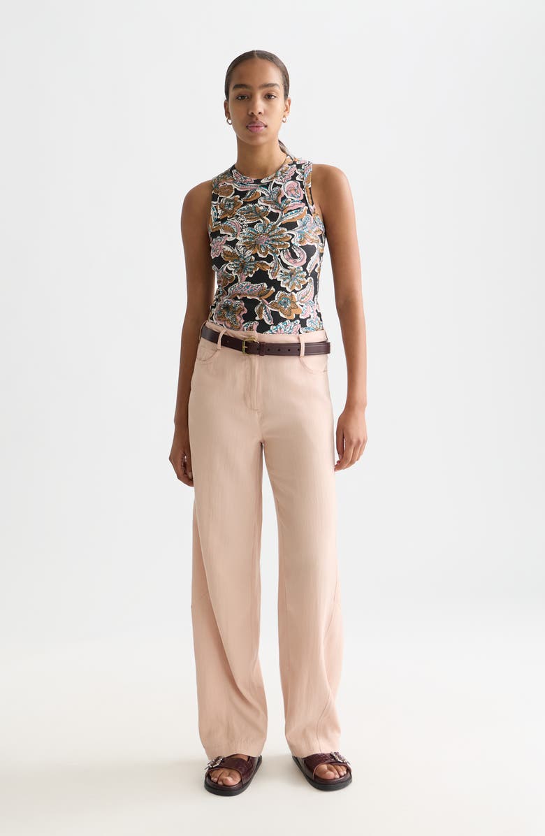 Scotch & Soda Floral Cotton Rib Tank, Alternate, color, Lucky Bandana Multi Meteorite