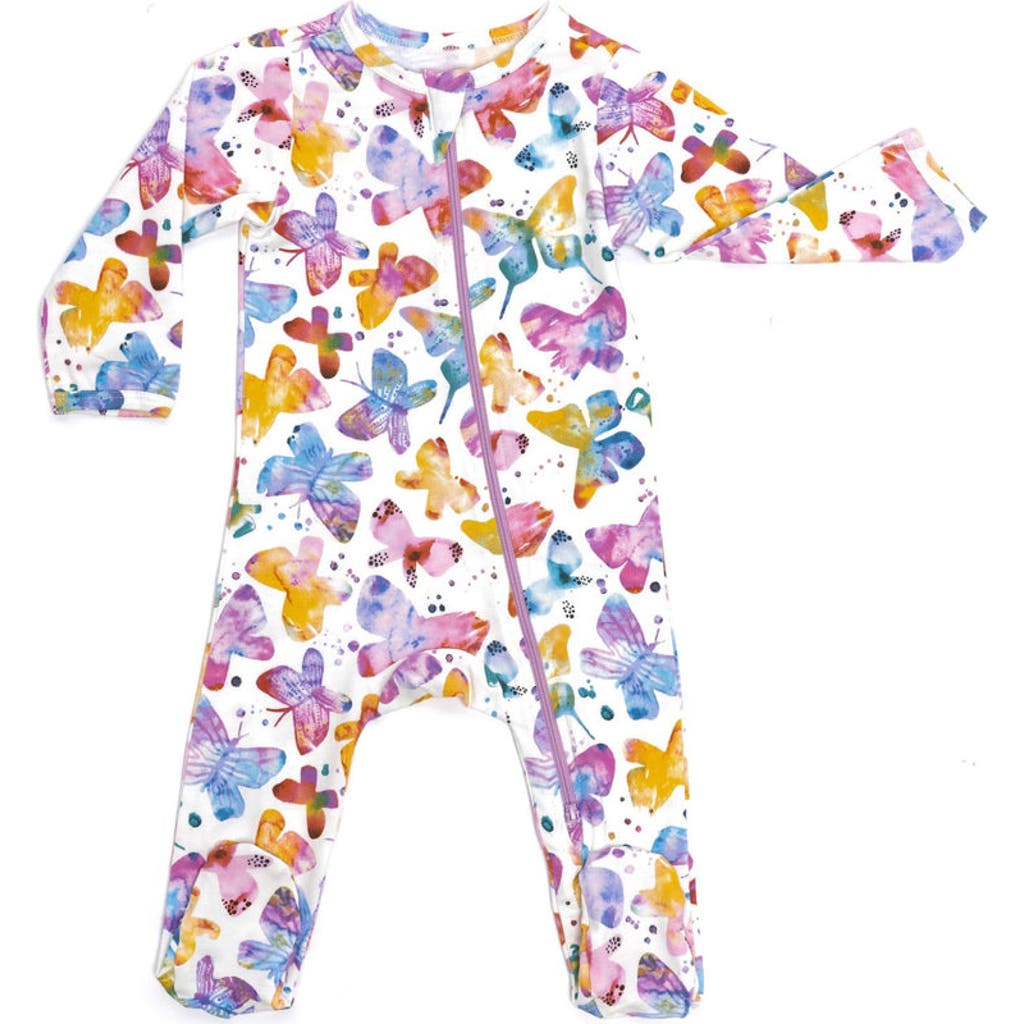 Norani Butterfly Print Organic Cotton Footie
