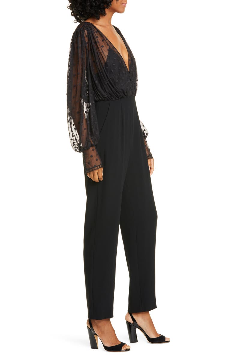 SALONI Bernadette Tulle & Crepe Jumpsuit, Alternate, color,