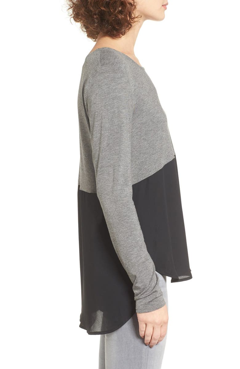 BP. Mixed Media High/Low Tee, Alternate, color,