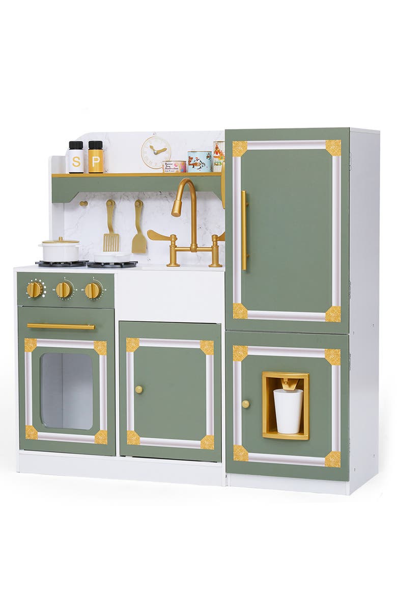 Teamson Kids Versaille Deluxe 15-Piece Kitchen Playset, Alternate, color, Green