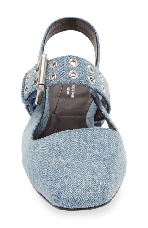 Rag & Bone Astra Denim Buckle Slingback Ballerina Flats In Denim
