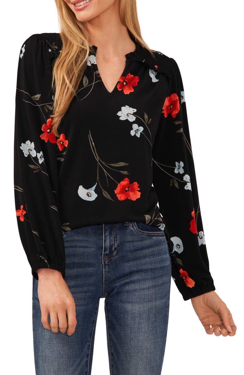 CeCe Poppy Print Top, Main, color, 