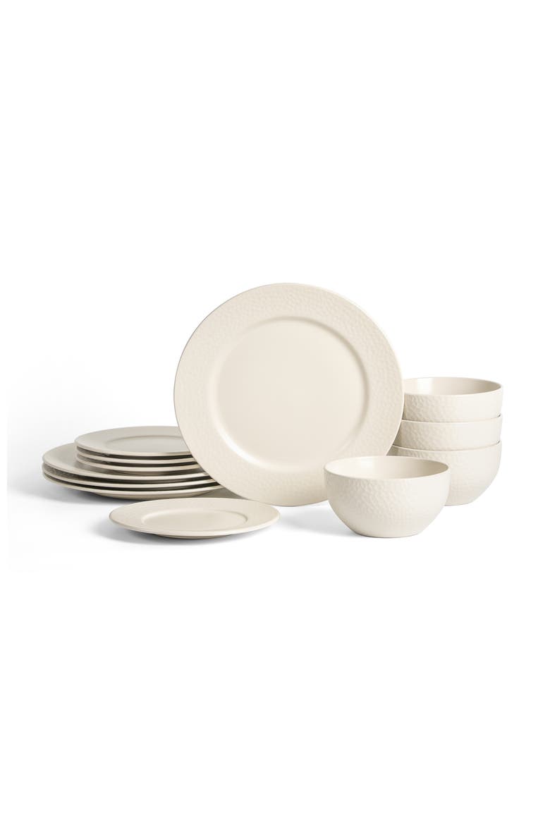 Topaz Stoneware 12-Piece Dinnerware Set, Main, color, Sand