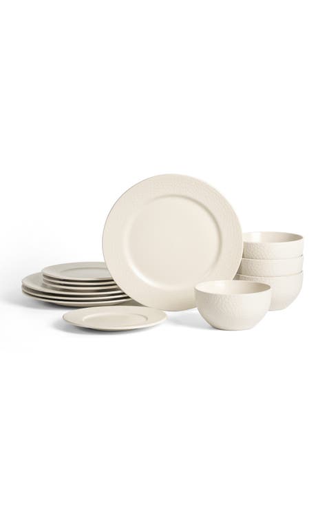 Topaz Stoneware 12-Piece Dinnerware Set