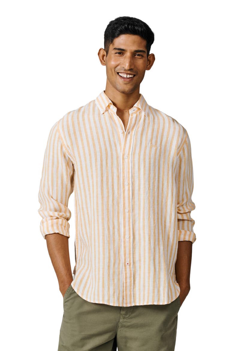 Worlaby Linen Long Sleeve Shirt, Main, color, Yellow Stripe