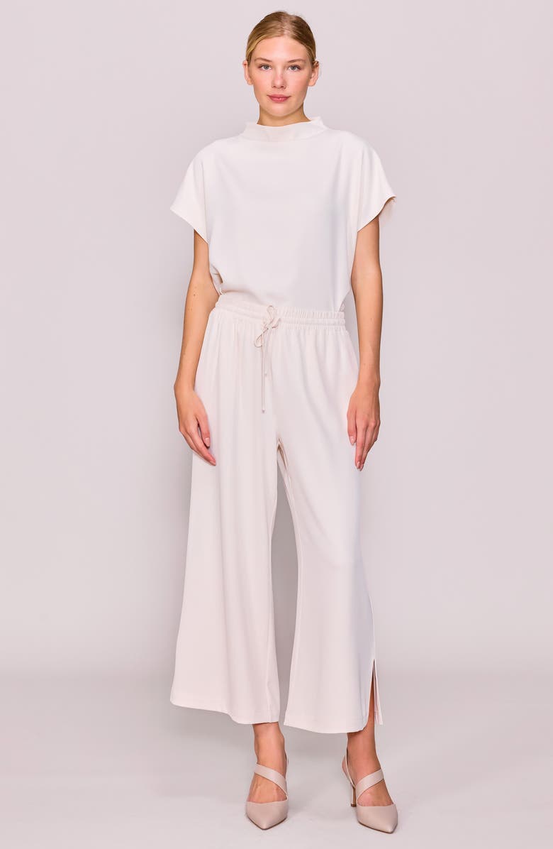 MELLODAY Crepe Top, Alternate, color, Bone