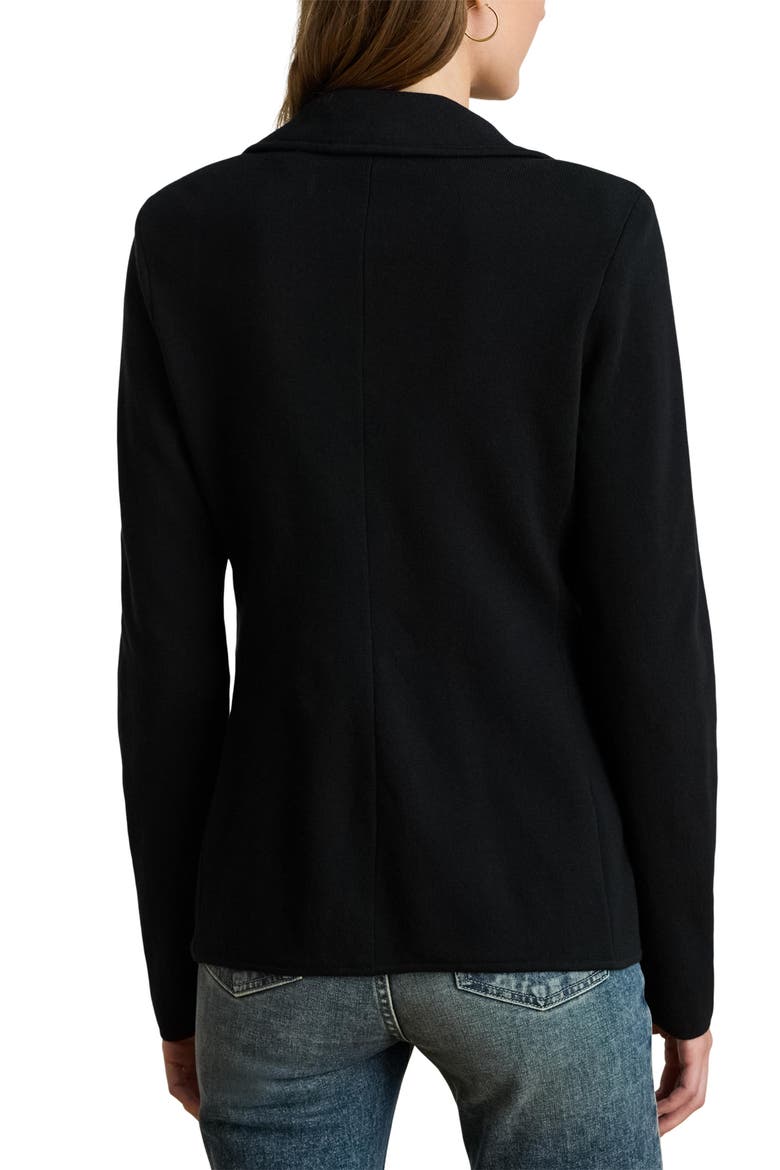 Jacquard Knit Blazer, Alternate, color, BLACK