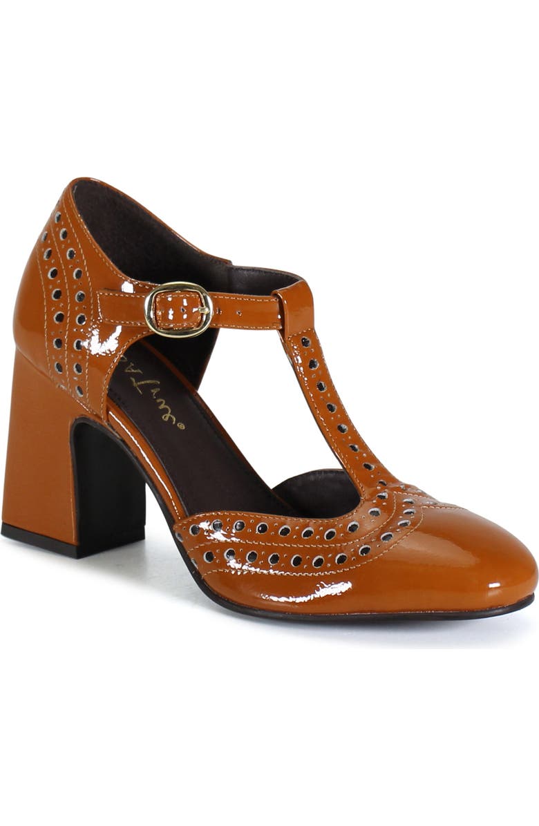 Diba True JUKE BOX Leather T Strap Mary Jane Heel, Main, color, Tan