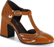 Diba True JUKE BOX Leather T Strap Mary Jane Heel