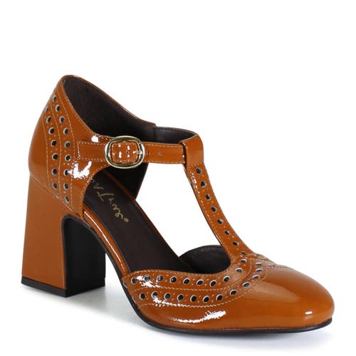 Diba True Juke Box Leather T Strap Mary Jane Heel In Brown