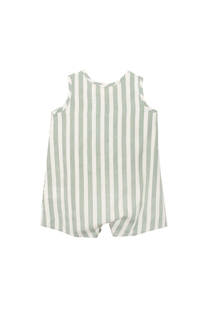 Beckett and Bear Finn Sleeveless Striped Romper, Alternate, color, Green