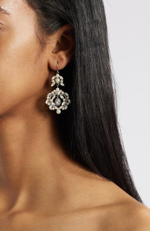 CRISTABELLE CRISTABELLE CRYSTAL & FAUX PEARL DROP EARRINGS 