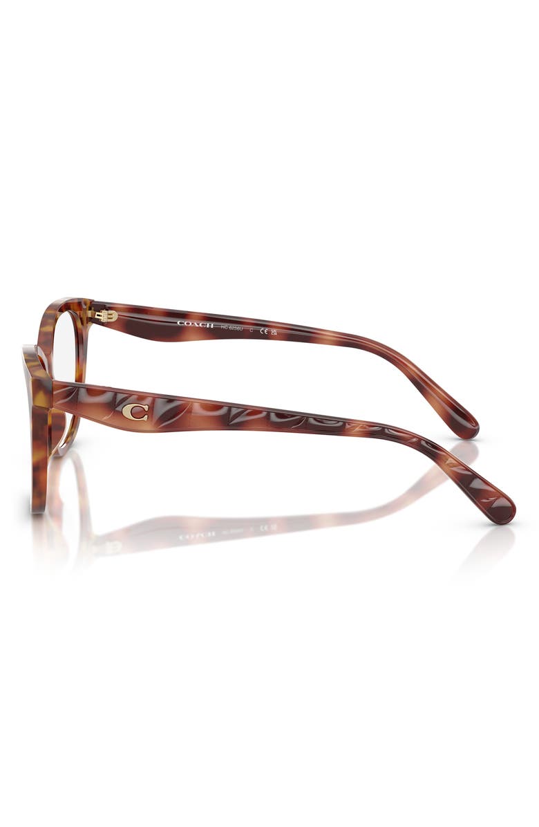 COACH 51mm Square Optical Glasses, Alternate, color, Caramel Tortoise