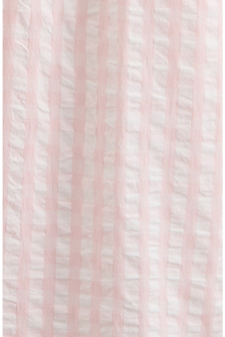 Kids' Peter Pan Collar Cotton Seersucker Jumpsuit, Alternate, color, PINK AMOUR GINGHAM