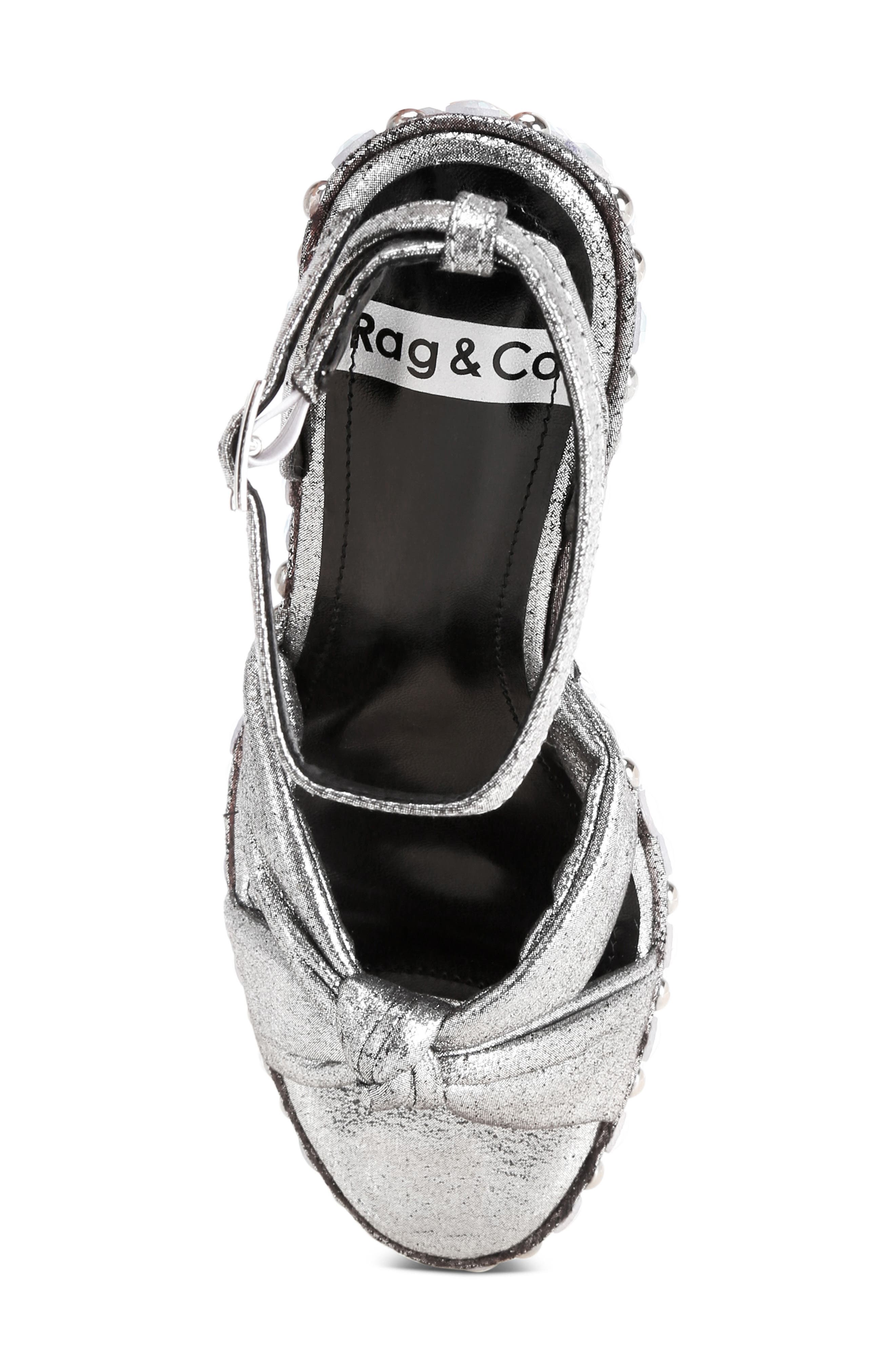 Moondot Wedge Sandal, Alternate, color, SILVER SATIN