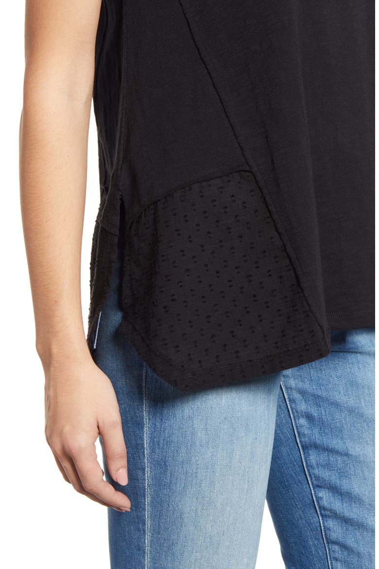 Clip Dot Detail Tee, Alternate, color, BLACK