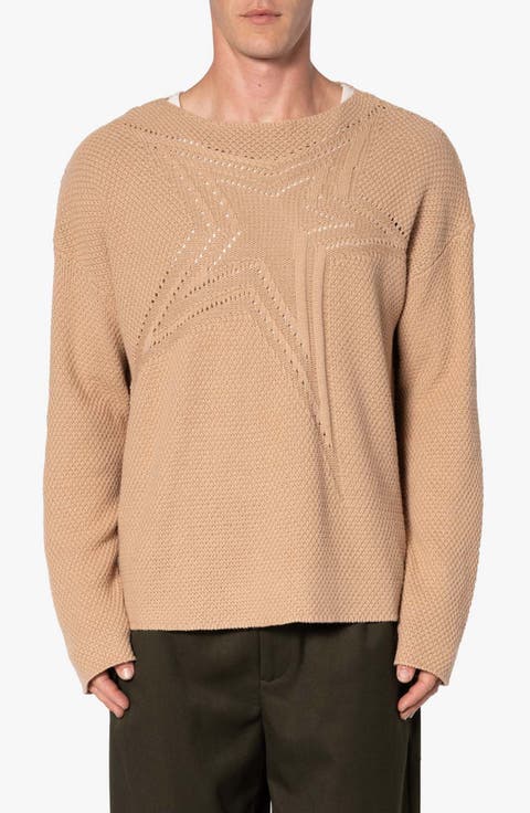 Oversize Star Boat Neck Sweater