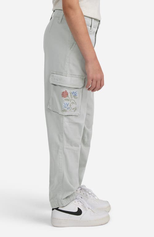 Abercrombie Girls Embroidered Cargo Joggers In Gray