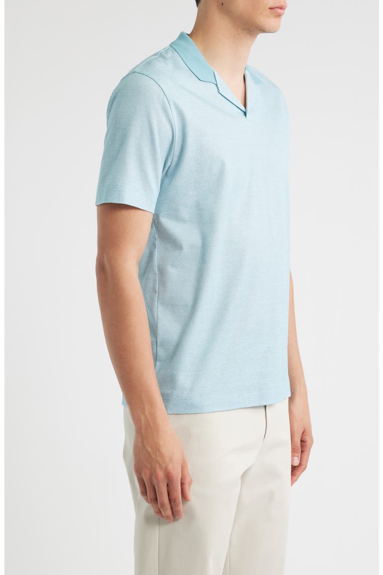 Pye Textured Johnny Collar Polo, Alternate, color, LIGHT BLUE
