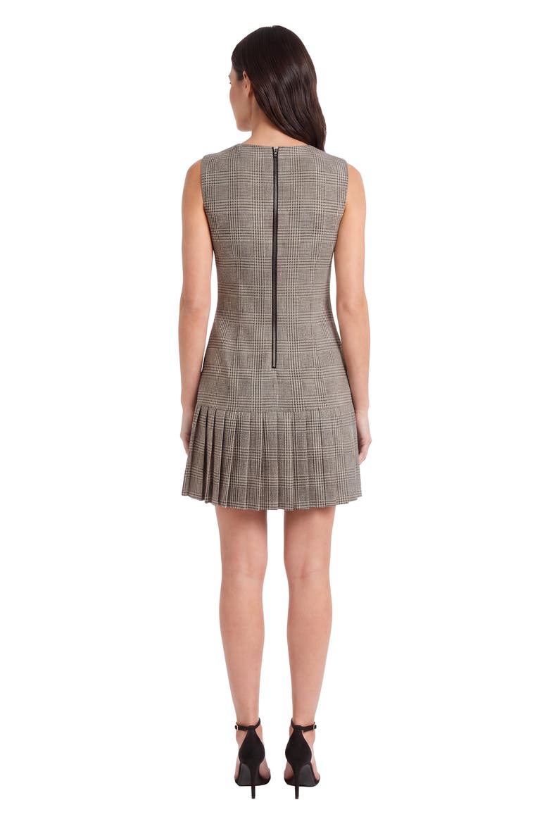 Pleat Midi Dress, Alternate, color, BLACK/ GREY/ BROWN MULTI
