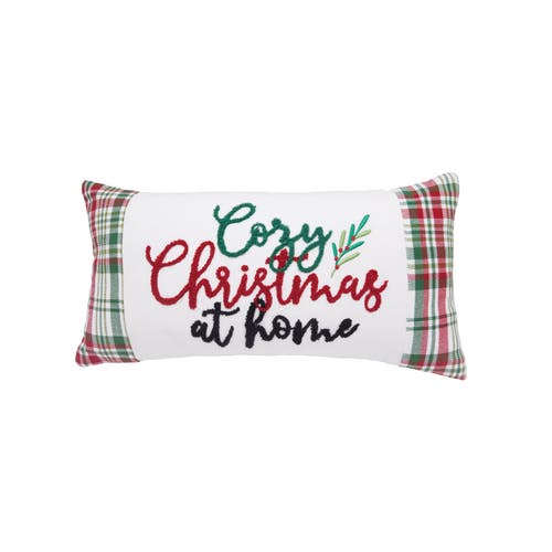 C & F Home C&f Home Plaid Typographical Decorative Throw Pillows In Multi